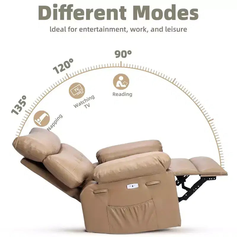 Extra Wide Swivel Rocking Recliner Chair for Adults, Massage Recliner Sofa, Upholstered Glider Reclining Nursery Chair