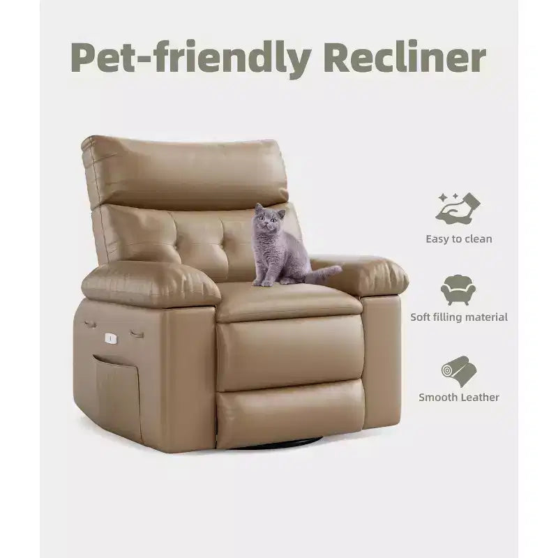 Extra Wide Swivel Rocking Recliner Chair for Adults, Massage Recliner Sofa, Upholstered Glider Reclining Nursery Chair