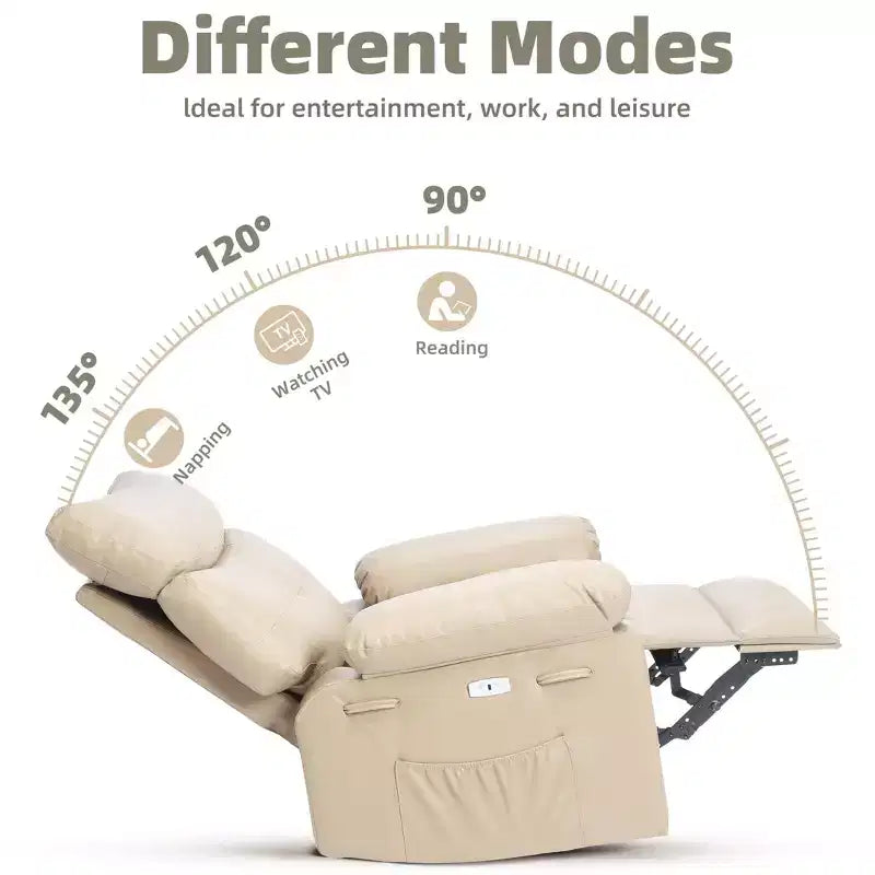 Extra Wide Swivel Rocking Recliner Chair for Adults, Massage Recliner Sofa, Upholstered Glider Reclining Nursery Chair