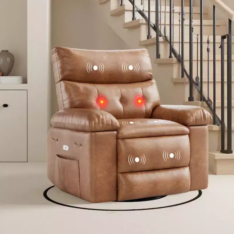 Extra Wide Swivel Rocking Recliner Chair for Adults, Massage Recliner Sofa, Upholstered Glider Reclining Nursery Chair