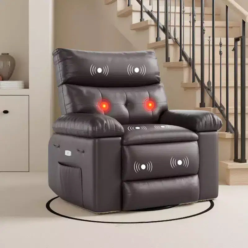 Extra Wide Swivel Rocking Recliner Chair for Adults, Massage Recliner Sofa, Upholstered Glider Reclining Nursery Chair