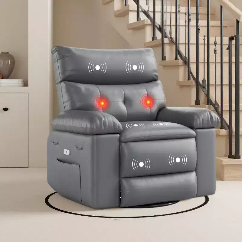 Extra Wide Swivel Rocking Recliner Chair for Adults, Massage Recliner Sofa, Upholstered Glider Reclining Nursery Chair