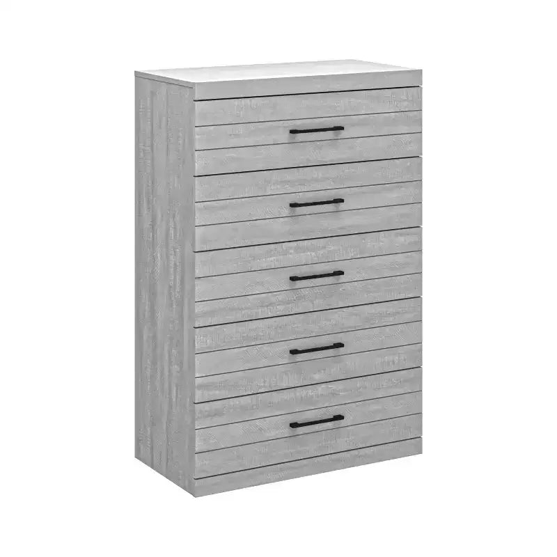 5 Drawer Chest (Interlock) - Dusty Grey Oak
