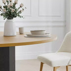 60 in.H Solid Wood Round Dining Table Kitchen Table for 6-8 with Tabletop and Cylindrical Base for Living/Dining Room Coffee Office in Natural