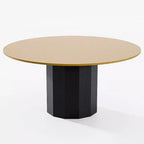 60 in.H Solid Wood Round Dining Table Kitchen Table for 6-8 with Tabletop and Cylindrical Base for Living/Dining Room Coffee Office in Natural