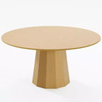 60 in.H Solid Wood Round Dining Table Kitchen Table for 6-8 with Tabletop and Tapered Base for Living/Dining Room Coffee Office in Natural