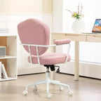 Home Office Desk Chairs, Upholstered Vanity Chair with Adjustable Height, Swivel Chair for Office, Study, Reading Room