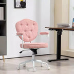 Home Office Desk Chairs, Upholstered Vanity Chair with Adjustable Height, Swivel Chair for Office, Study, Reading Room