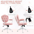 Home Office Desk Chairs, Upholstered Vanity Chair with Adjustable Height, Swivel Chair for Office, Study, Reading Room