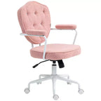Home Office Desk Chairs, Upholstered Vanity Chair with Adjustable Height, Swivel Chair for Office, Study, Reading Room