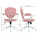 Home Office Desk Chairs, Upholstered Vanity Chair with Adjustable Height, Swivel Chair for Office, Study, Reading Room