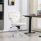 Home Office Desk Chairs, Upholstered Vanity Chair with Adjustable Height, Swivel Chair for Office, Study, Reading Room