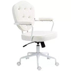 Home Office Desk Chairs, Upholstered Vanity Chair with Adjustable Height, Swivel Chair for Office, Study, Reading Room