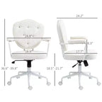 Home Office Desk Chairs, Upholstered Vanity Chair with Adjustable Height, Swivel Chair for Office, Study, Reading Room