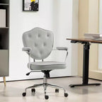 Home Office Desk Chairs, Upholstered Vanity Chair with Adjustable Height, Swivel Chair for Office, Study, Reading Room