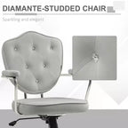 Home Office Desk Chairs, Upholstered Vanity Chair with Adjustable Height, Swivel Chair for Office, Study, Reading Room