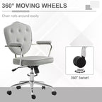Home Office Desk Chairs, Upholstered Vanity Chair with Adjustable Height, Swivel Chair for Office, Study, Reading Room