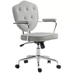 Home Office Desk Chairs, Upholstered Vanity Chair with Adjustable Height, Swivel Chair for Office, Study, Reading Room