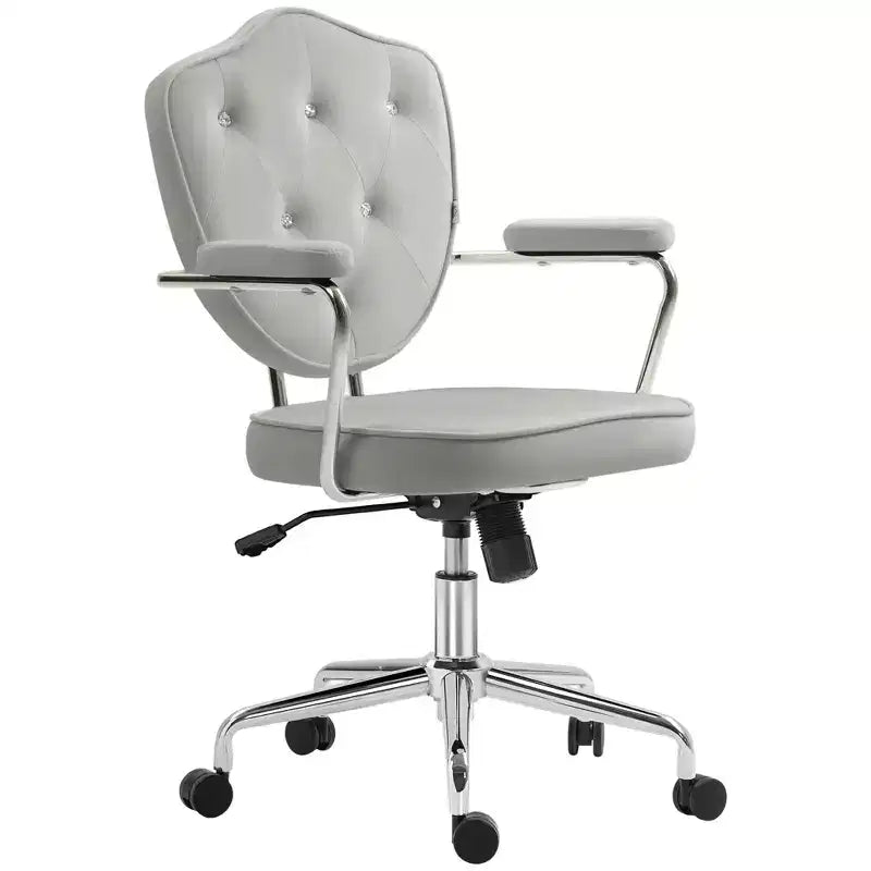 Home Office Desk Chairs, Upholstered Vanity Chair with Adjustable Height, Swivel Chair for Office, Study, Reading Room