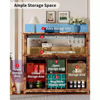 55 Farmhouse Coffee Bar Cabinet w/ Power Outlet & LED Lights - Sliding Barn Door, Wine Rack, USB Charging Station | Black/Brown/White