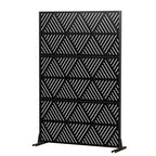 Triangular Prismatic Light Black Galvanized Steel Screen Outdoor and Indoor Divider with Free Standing Decorative Privacy Screen