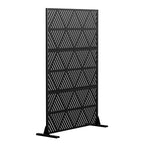 Triangular Prismatic Light Black Galvanized Steel Screen Outdoor and Indoor Divider with Free Standing Decorative Privacy Screen
