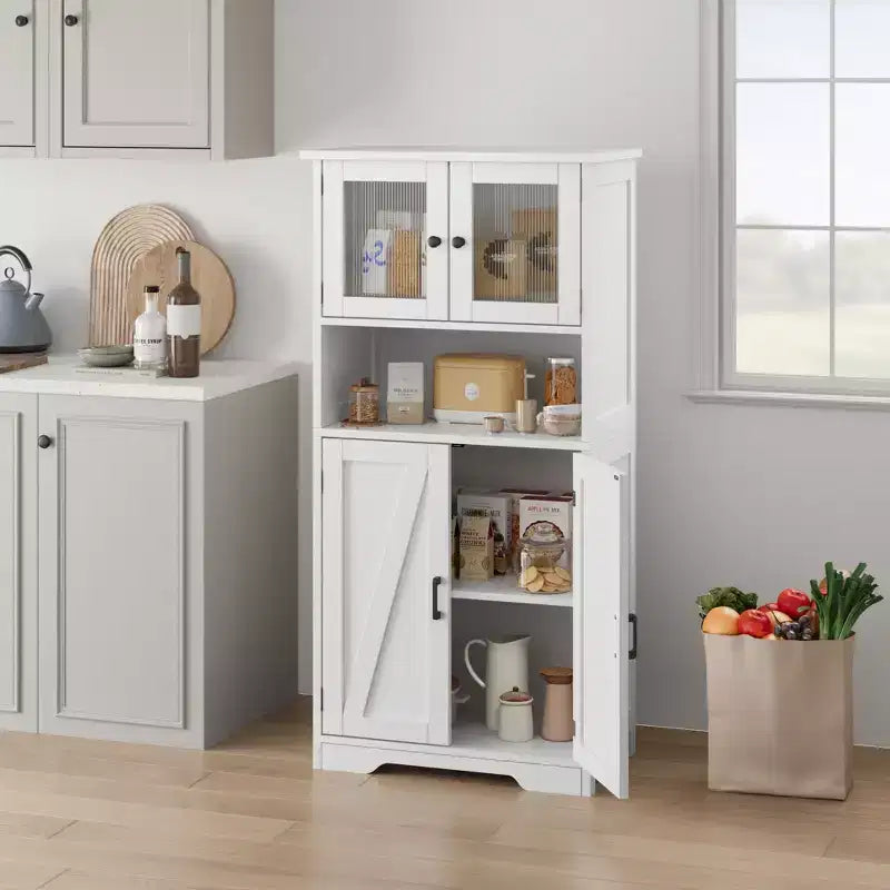Mobile Contenitore a 4 Ante e 1 Ripiano - Realizzato in MDF e PB | Organizzatore per la Casa Retro