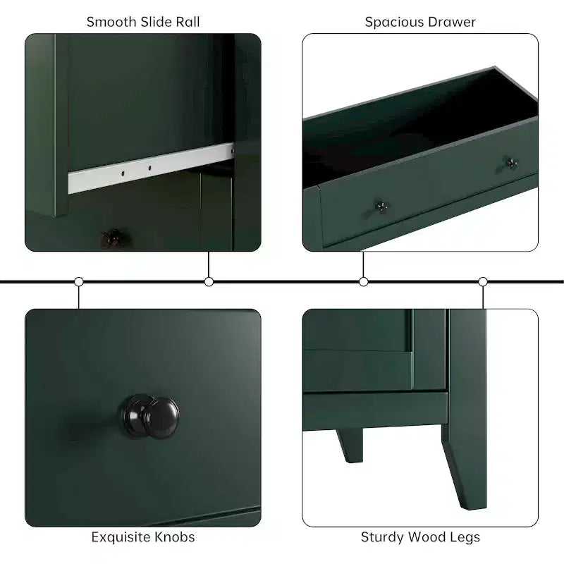 Cassettiera a 5 cassetti per camera da letto, comò in legno da 80 cm con manopole in metallo, comodino alto, organizzatore per vestiti per camera da letto