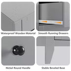 Cassettiera a 5 cassetti per camera da letto, comò in legno da 80 cm con manopole in metallo, comodino alto, organizzatore per vestiti per camera da letto