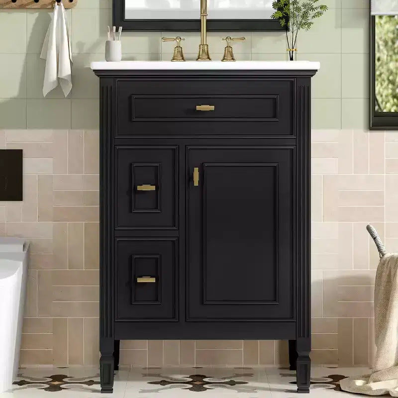 MAYEERTY 20 Bathroom Vanity with Sink Soft Closing Door Storage Rack Drawer Gray