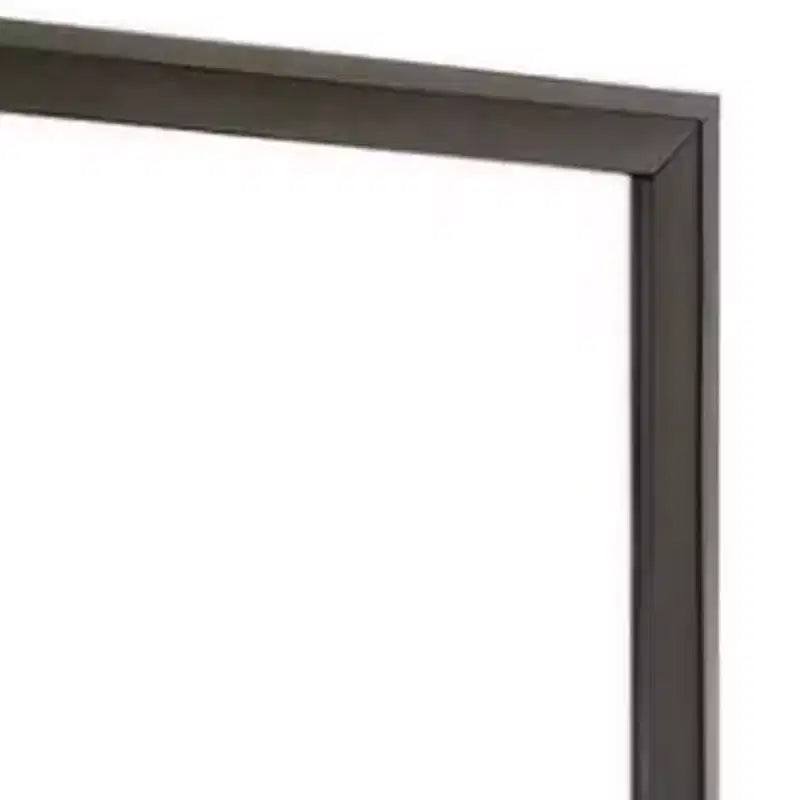 Specchiera con bordo smussato da 35 pollici, in legno marrone