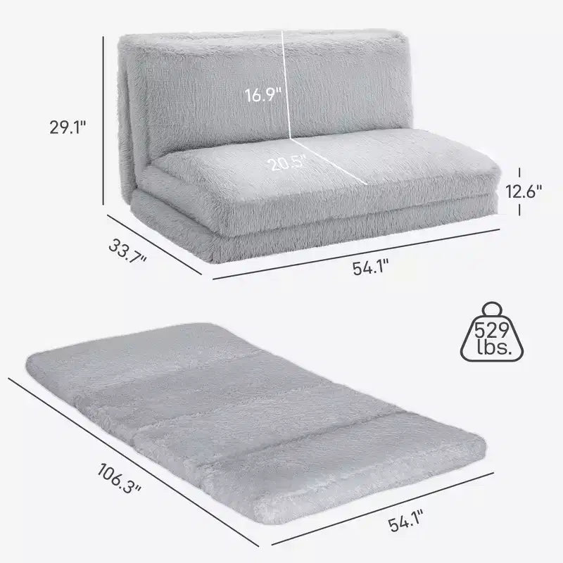 Divano a sacco a pavimento, materasso pieghevole in peluche, materasso a pavimento pieghevole largo, divano letto a muro con imbottitura in schiuma