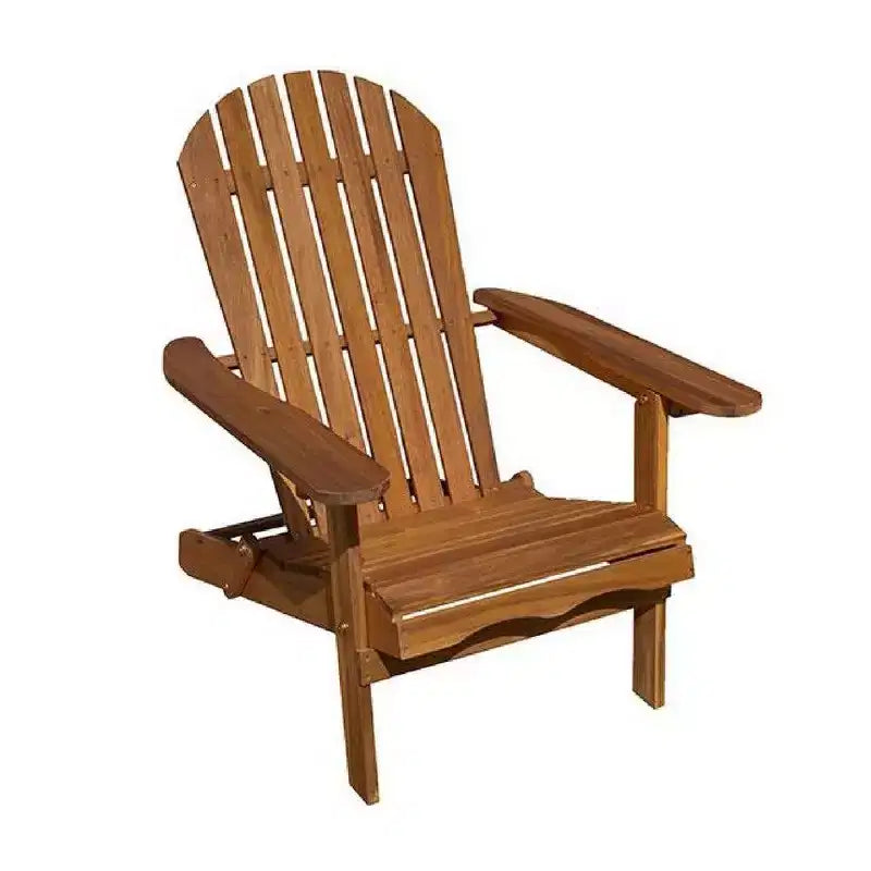 Sedia Adirondack da esterno, schienale a doghe, legno marrone naturale