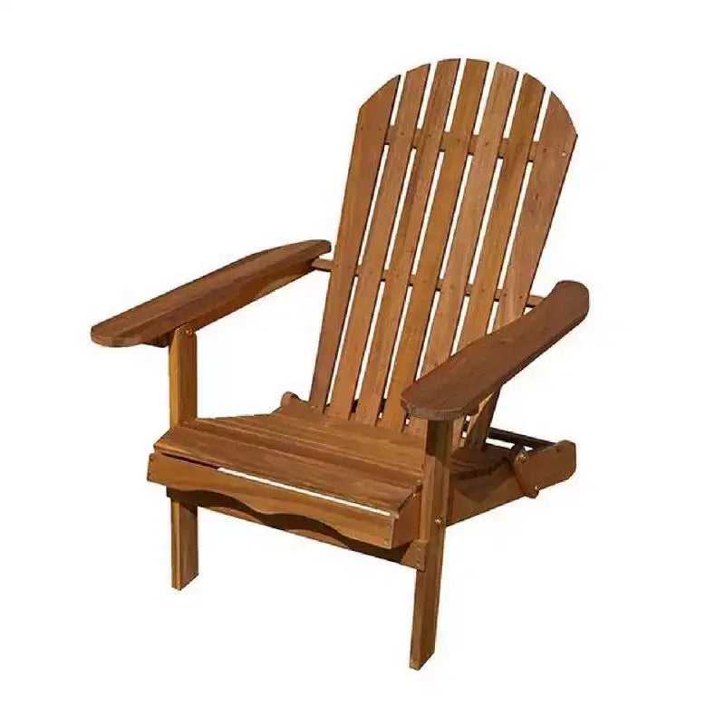 Sedia Adirondack da esterno, schienale a doghe, legno marrone naturale