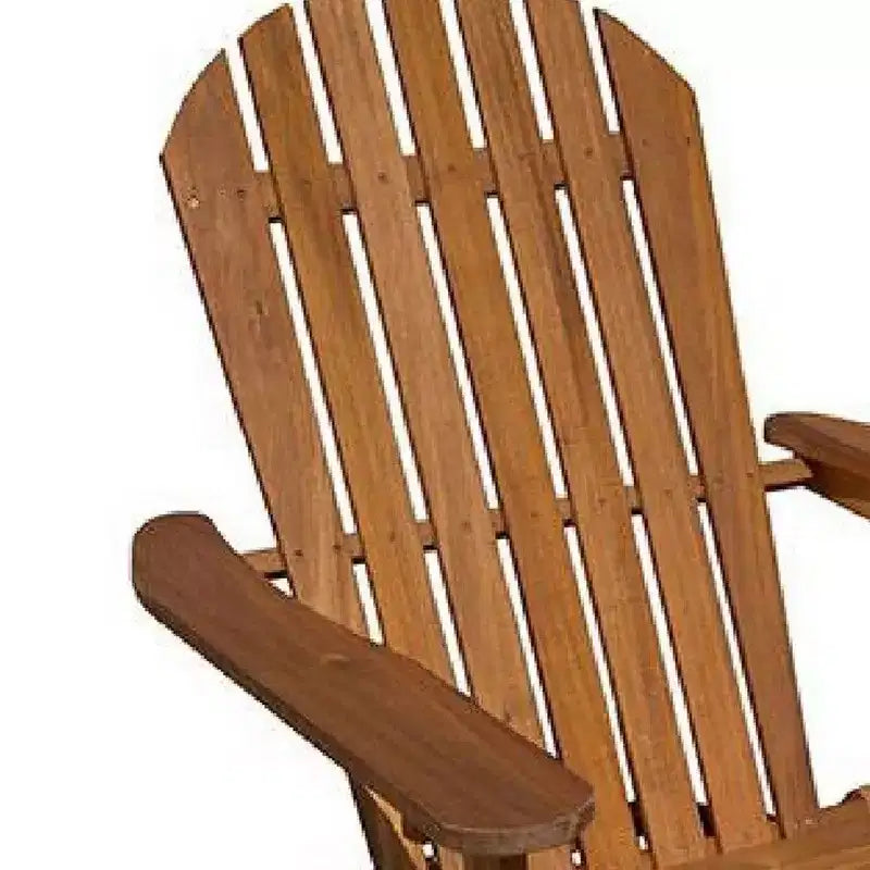 Sedia Adirondack da esterno, schienale a doghe, legno marrone naturale