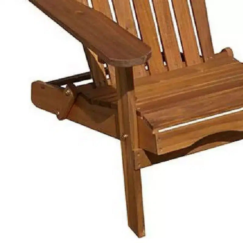 Sedia Adirondack da esterno, schienale a doghe, legno marrone naturale