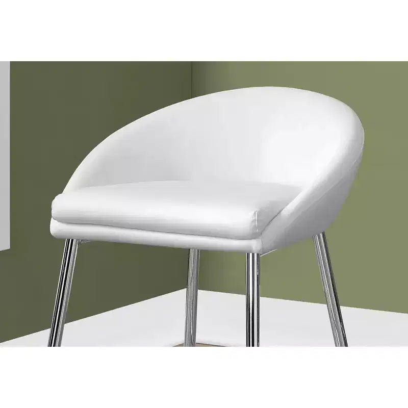Set di 2 sgabelli da bancone, sedie da bar contemporanee con struttura in metallo cromato, sedute moderne imbottite ad altezza bancone per isola cucina