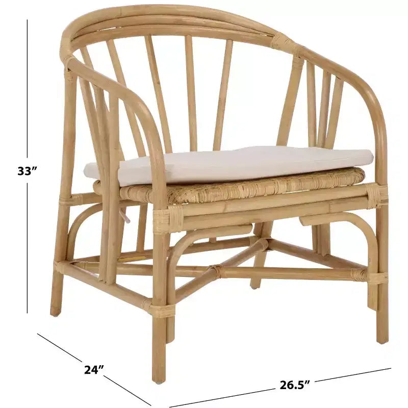 Sedia da pranzo in rattan - SEA8041 - Naturale/Crema - Safavieh