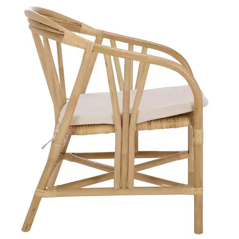 Sedia da pranzo in rattan - SEA8041 - Naturale/Crema - Safavieh