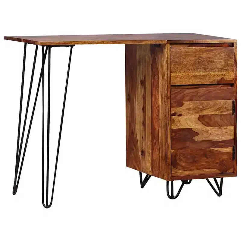 vidaXL Writing Desk with 1 Drawer and 1 Cabinet Solid Acacia Wood