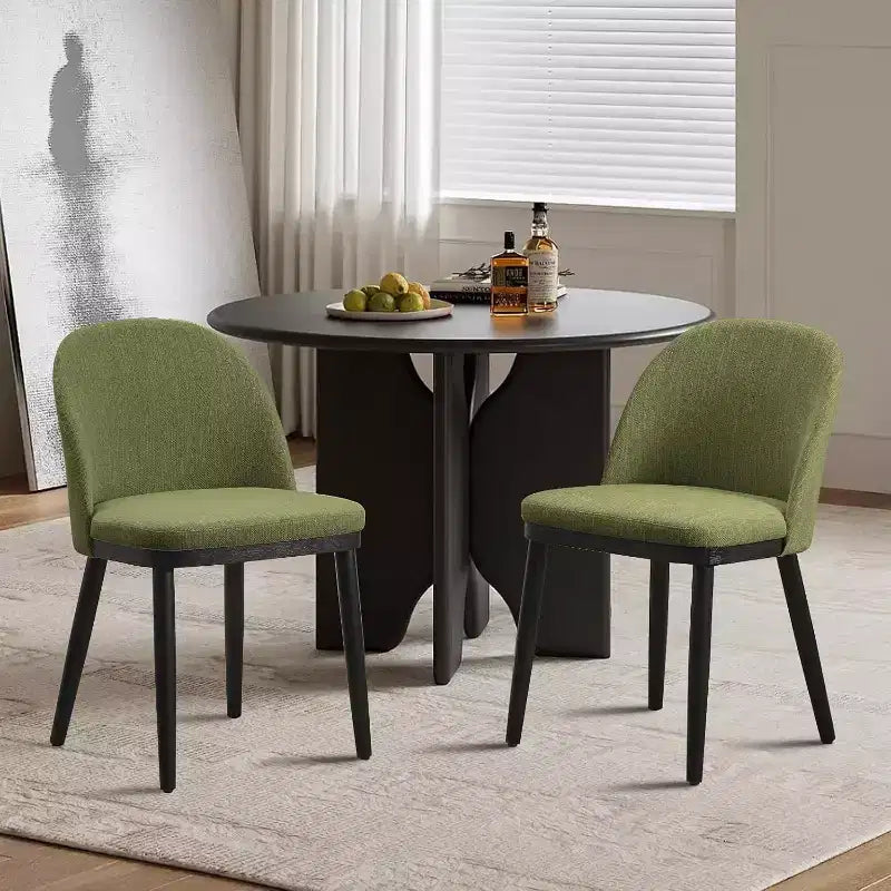 Set di 2 sedie imbottite per sala da pranzo, sedie moderne in tessuto e legno per sala da pranzo, sedie da pranzo con schienale alto per cucina, ristorante