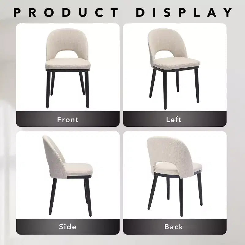 Set di 2 sedie imbottite per sala da pranzo, sedie moderne in tessuto e legno per sala da pranzo, sedie da pranzo con schienale alto per cucina, ristorante