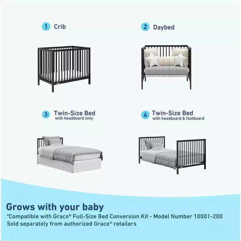 Culla convertibile 4-in-1 Teddi con materasso