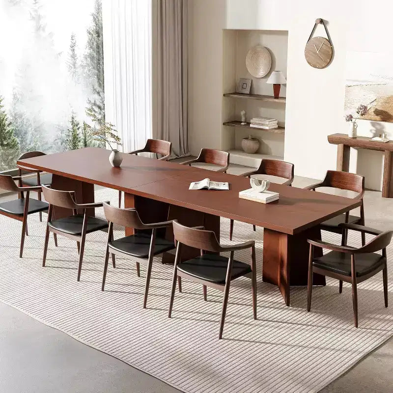 Tavolo da pranzo in legno per 6-8 persone, tavolo da cucina rettangolare da 160 cm con gambe a piedistallo, tavolo da pranzo moderno per sala da pranzo e soggiorno, senza sedie