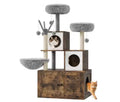 Cat Litter Box Cabinet 81 with Cat Tree (PB Board + Plush)