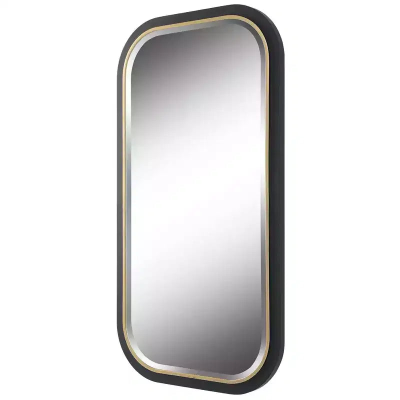 Gold Black 23 1/4 x 43 1/4 Rectangular Wall Mirror
