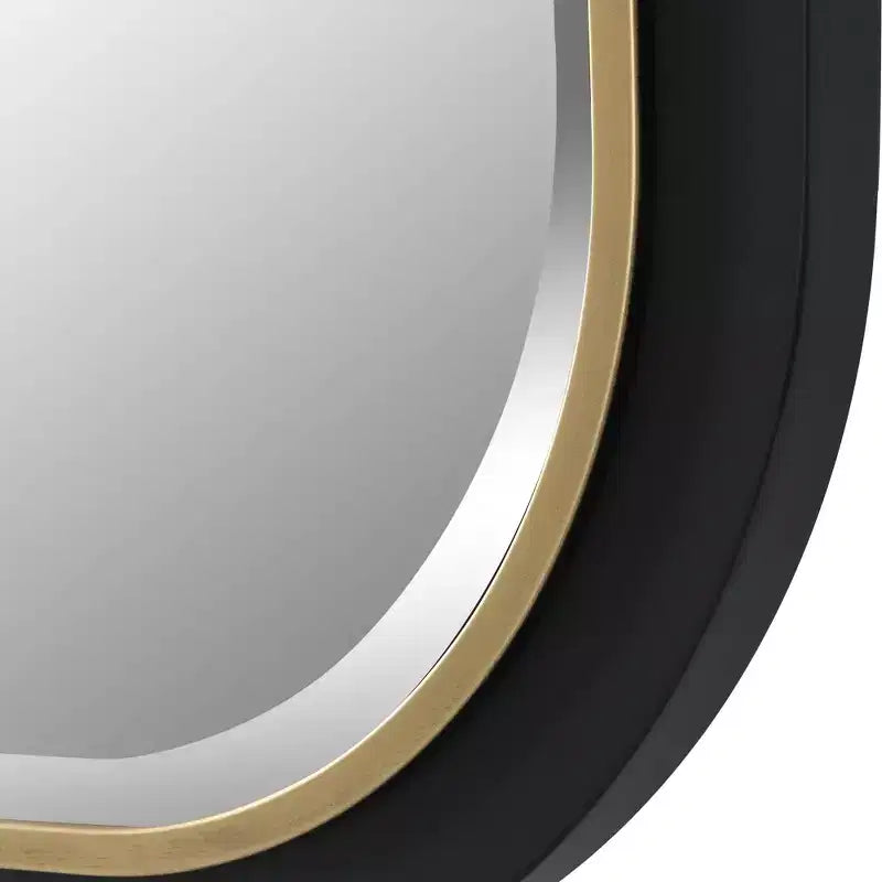 Gold Black 23 1/4 x 43 1/4 Rectangular Wall Mirror