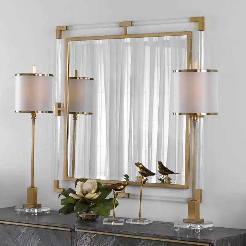 Balkan Metallic Gold Leaf 40 Square Wall Mirror
