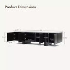 63 Modern Black TV Stand for TVs up to 68, Matte Black Media Console with 4 Push-to-Open Doors, Low Profile Entertainment Center
