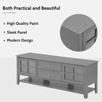 59 Inch Gray TV Stand for TVs up to 60 Inches with Multifunctional Storage Space Media Console for Living Room Bedroom